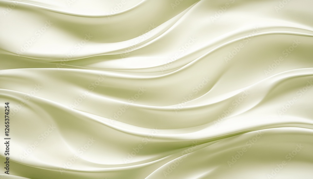 Fototapeta premium Gentle Abstract Celery Waves, Minimalistic Fabric Texture, Elegant Light Green Pale Background