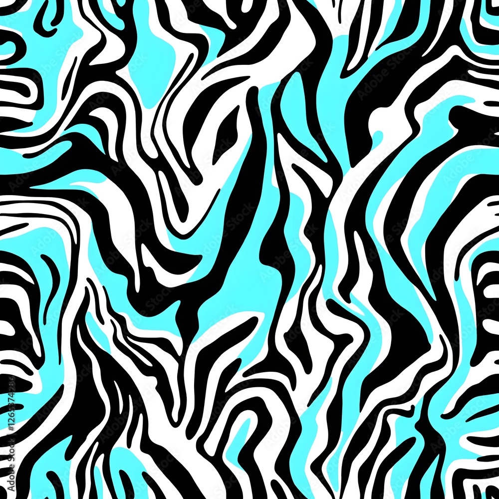 Abstract Blue and Black Animal Print Inspired Pattern Abstract Blue and Black Animal Print Inspired Pattern