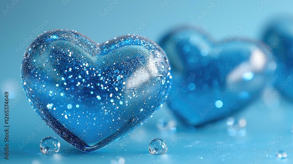 Fototapeta premium Modern 3D Hearts with Glossy Finish