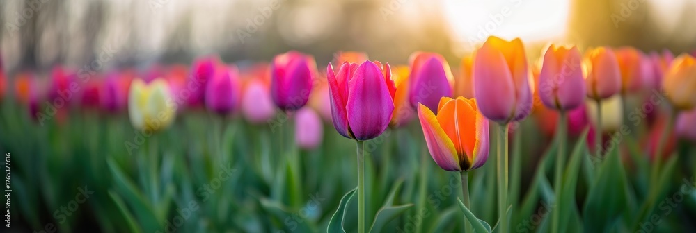 Beautiful tulip flower in Spring. Beautiful tulip flower in Spring.