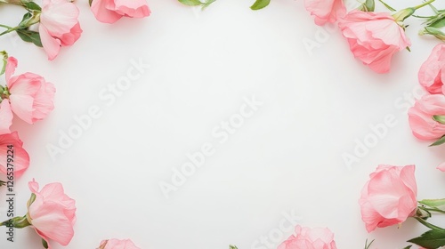 Beautiful background template made of Spring flowers.