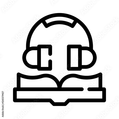 audio book line icon