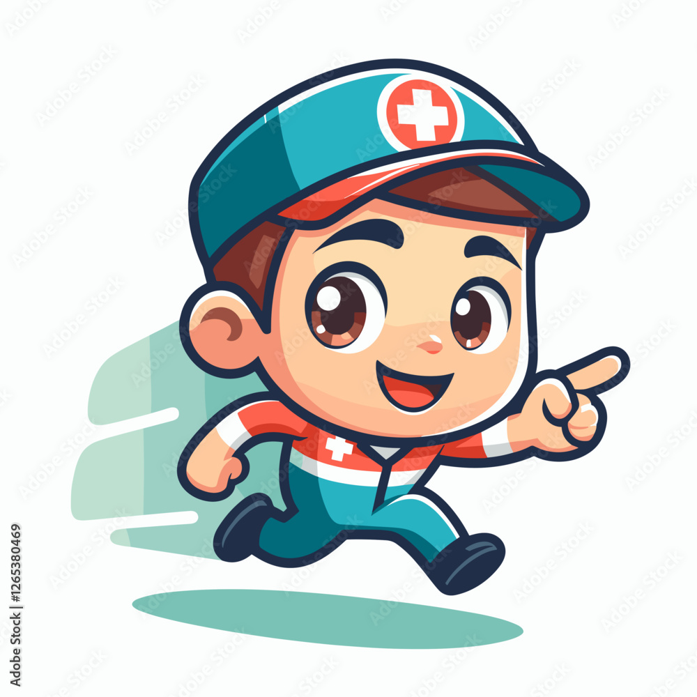 Paramedic running with urgency Paramedic running with urgency