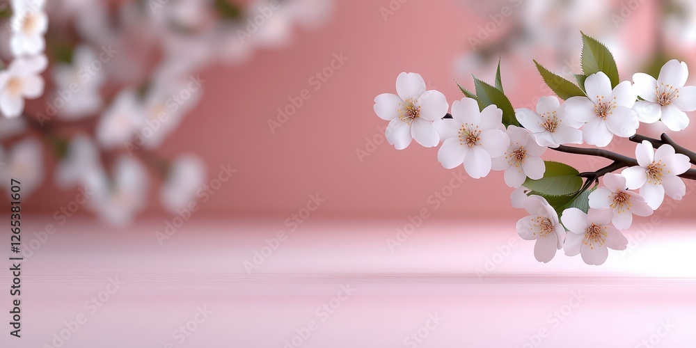 Obraz premium Blossoming cherry flowers tranquil setting nature photography soft colors close-up view symbol of renewal