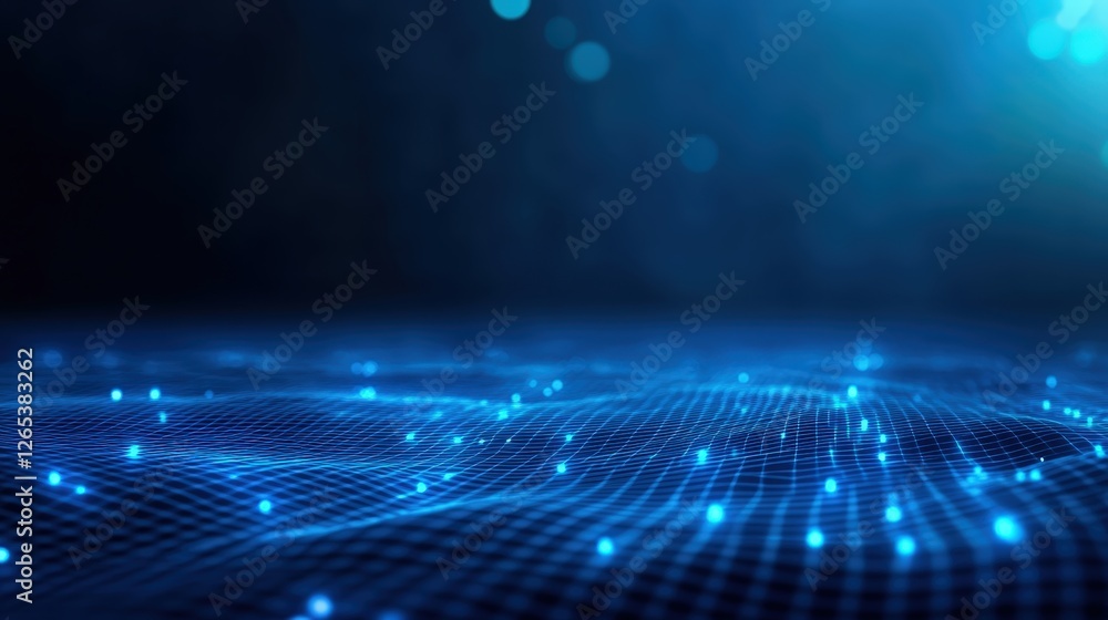 custom made wallpaper toronto digitalA mesmerizing digital landscape showcasing a network of glowing blue dots and lines, symbolizing innovation and connectivity in the tech world.