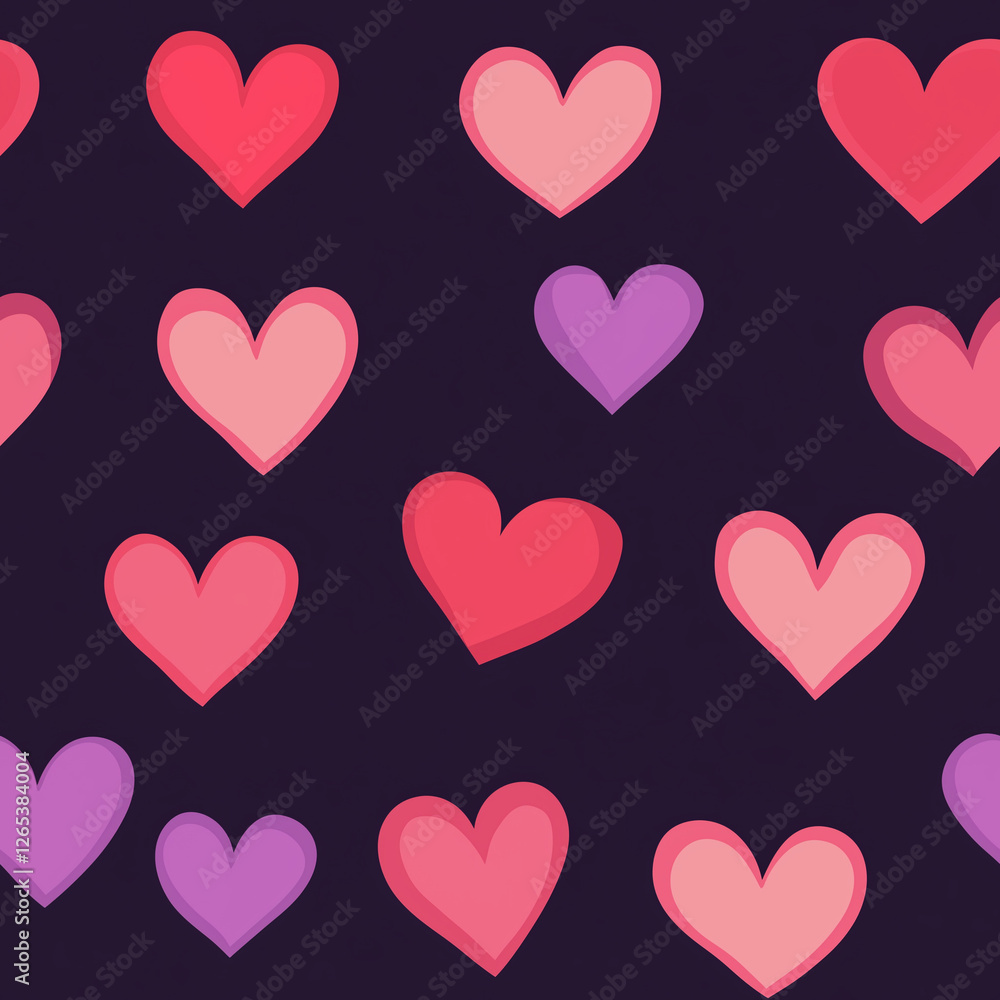 Valentine's style seamless pattern with hearts Valentine's style seamless pattern with hearts