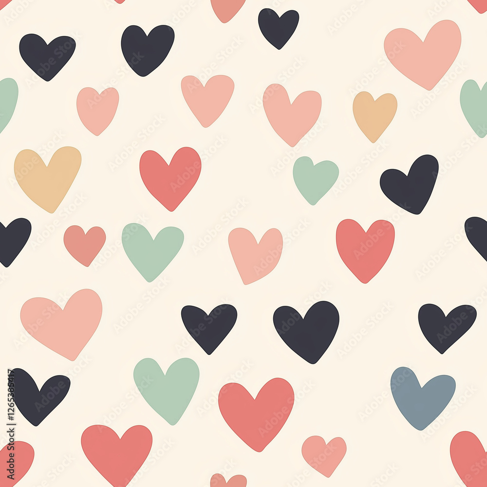 Seamless pastel light colored pattern with hearts. Repeating tile Seamless pastel light colored pattern with hearts. Repeating tile
