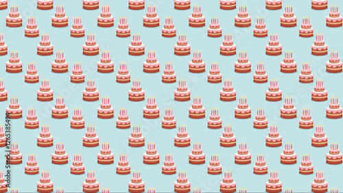 誕生日ケーキパターン　かわいいイラスト