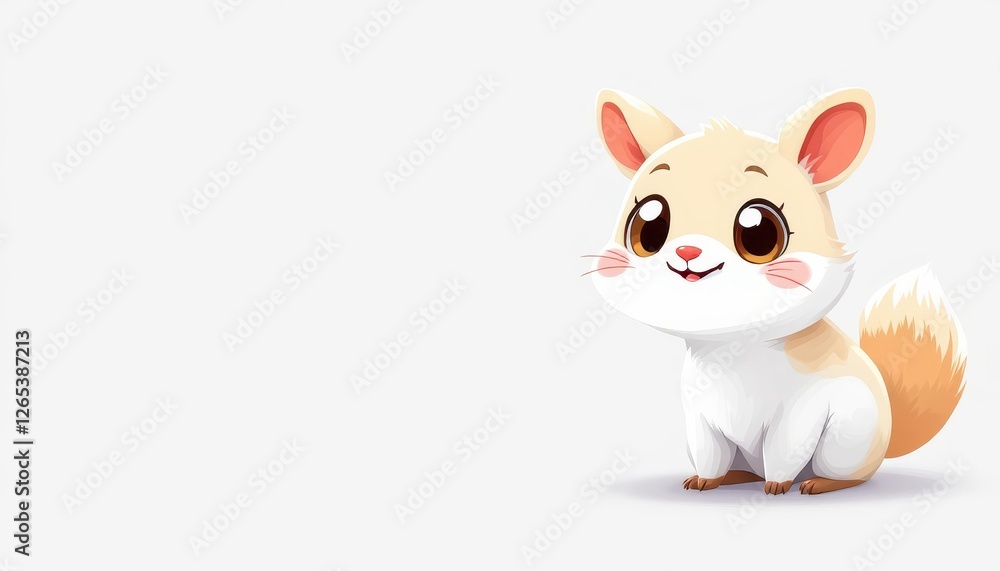Cute Cartoon Hamster Sitting and Smiling on White Background Illustration for Graphic Resource and Text Overlay Purpose Purpose Cute Cartoon Hamster Sitting and Smiling on White Background Illustration for Graphic Resource and Text Overlay Purpose Purpose