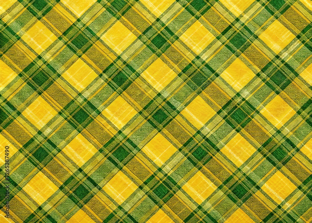 Yellow-green plaid drone photo, AI enhanced. Yellow-green plaid drone photo, AI enhanced.