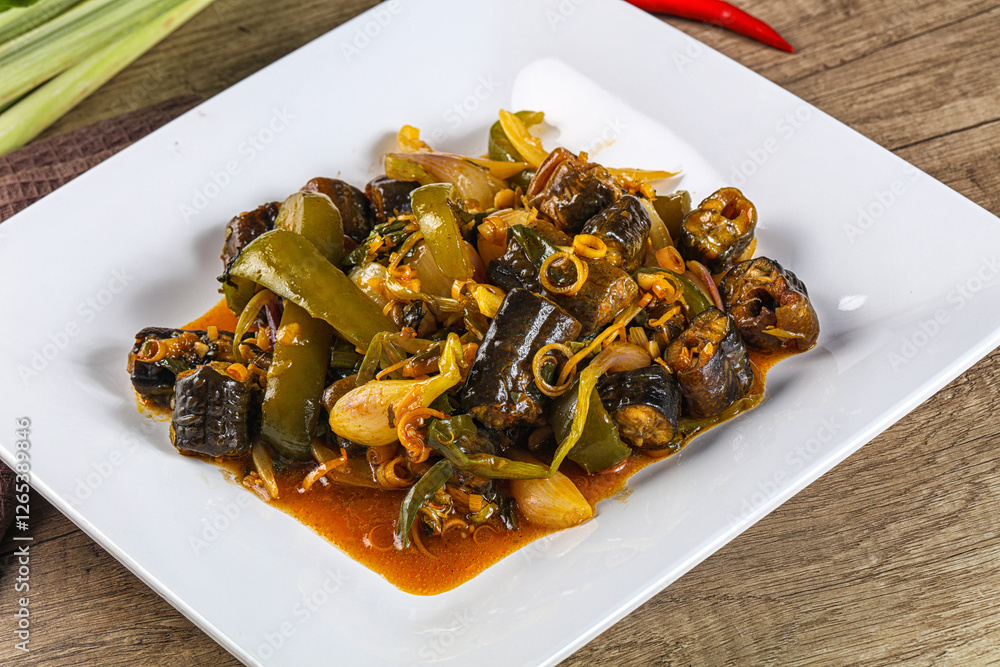 Roasted eel with lemongrass and sauce Roasted eel with lemongrass and sauce
