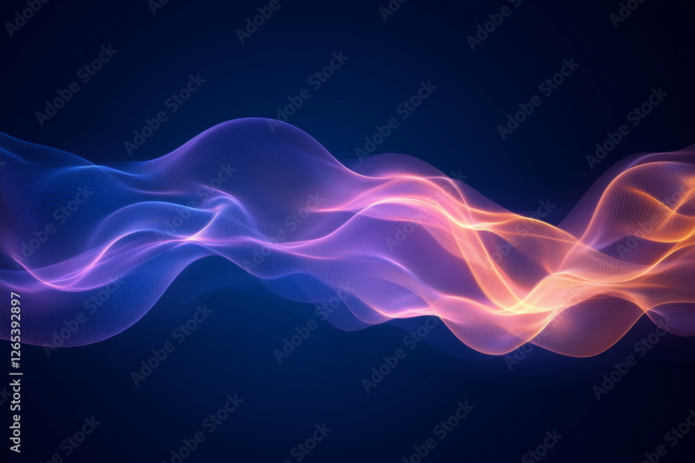 Vibrant abstract waves of glowing neon light flow seamlessly against a dark background, creating a futuristic and dynamic aesthetic. Use for business, banner, advertising. Vibrant abstract waves of glowing neon light flow seamlessly against a dark background, creating a futuristic and dynamic aesthetic. Use for business, banner, advertising.