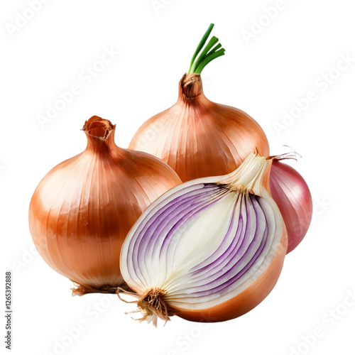 Wallpaper Mural Fresh onions isolated on a white background Torontodigital.ca