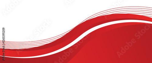 Vector red line background curve element with white space for text and message design, overlapping layers, vector