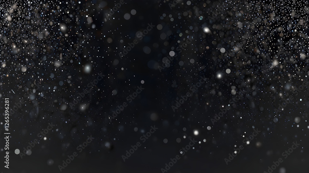 Obraz premium A dark, abstract background with a swirling cloud of shimmering particles, creating a dynamic and ethereal effect.