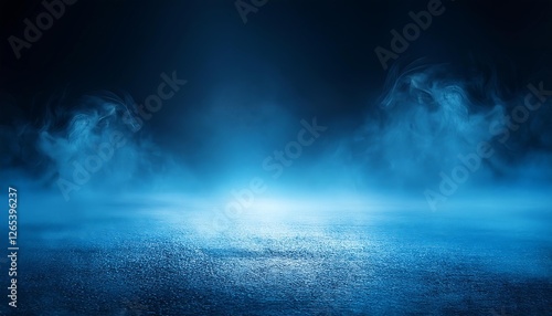 Wallpaper Mural Abstract background of blue color with dark gradient, smoky and smoke on the floor Torontodigital.ca
