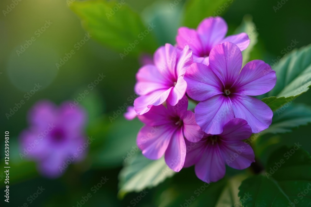 Shali violet blooms in clusters of five on the bush, shali violet, flowers Shali violet blooms in clusters of five on the bush, shali violet, flowers