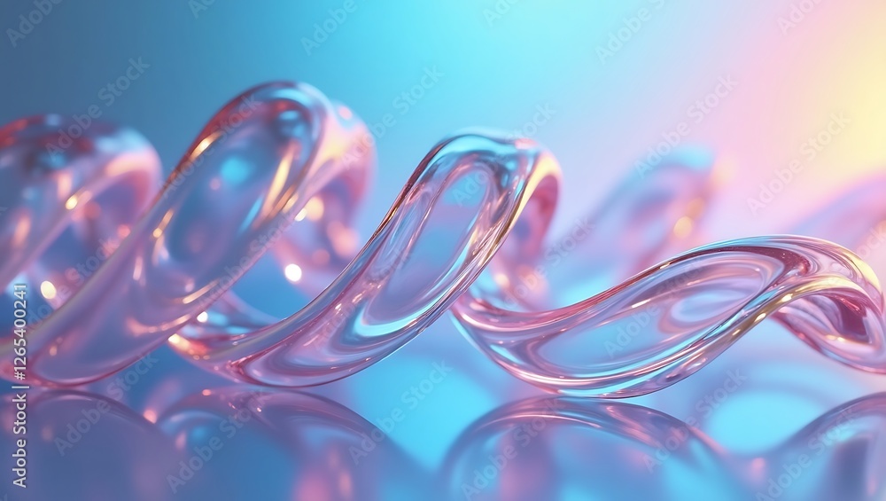 Abstract 3d holographic glass wave line background. Generative Ai. Abstract 3d holographic glass wave line background. Generative Ai.