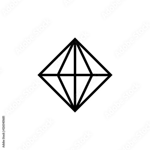 Rhombus. Diamond. Flat Icon Isolated On White Background. Minimalist logo. Vector shape for creative design.