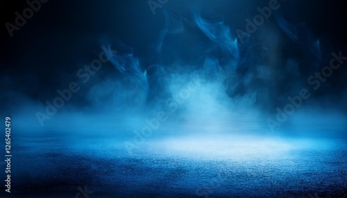 Wallpaper Mural Abstract background of blue color with dark gradient, smoky and smoke on the floor Torontodigital.ca