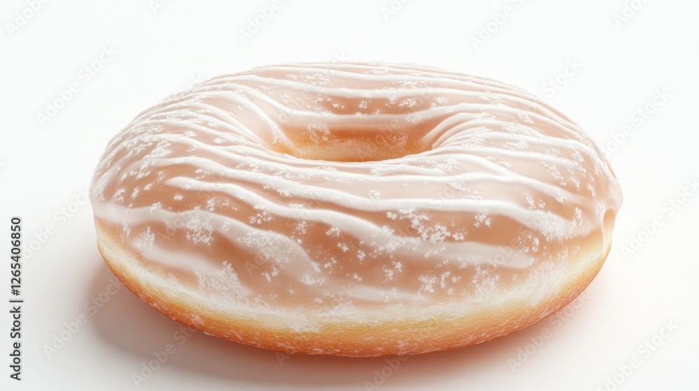 Fototapeta premium Glazed donut, white background, studio shot, food photography