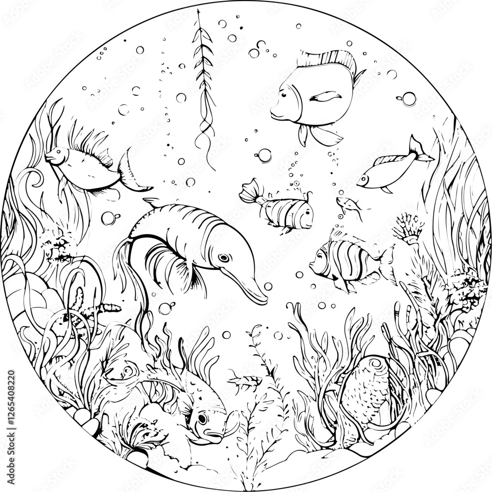 Obraz premium Undersea Coloring Book