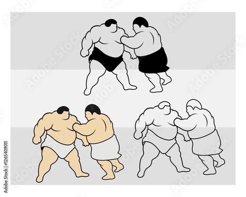 Sumo Wrestling SVG Silhouette Bundle, Sumo Wrestling Silhouette, Sumo Svg, Sports Svg, Sumo Outline Svg, Sumo Silhouette svg, Sumo Png, Wrestler Svg, Sumo Wrestling svg, Sumo Japan Sports, Cut Files