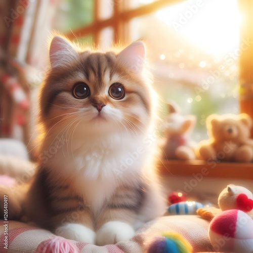 Cute little fluffy kitten