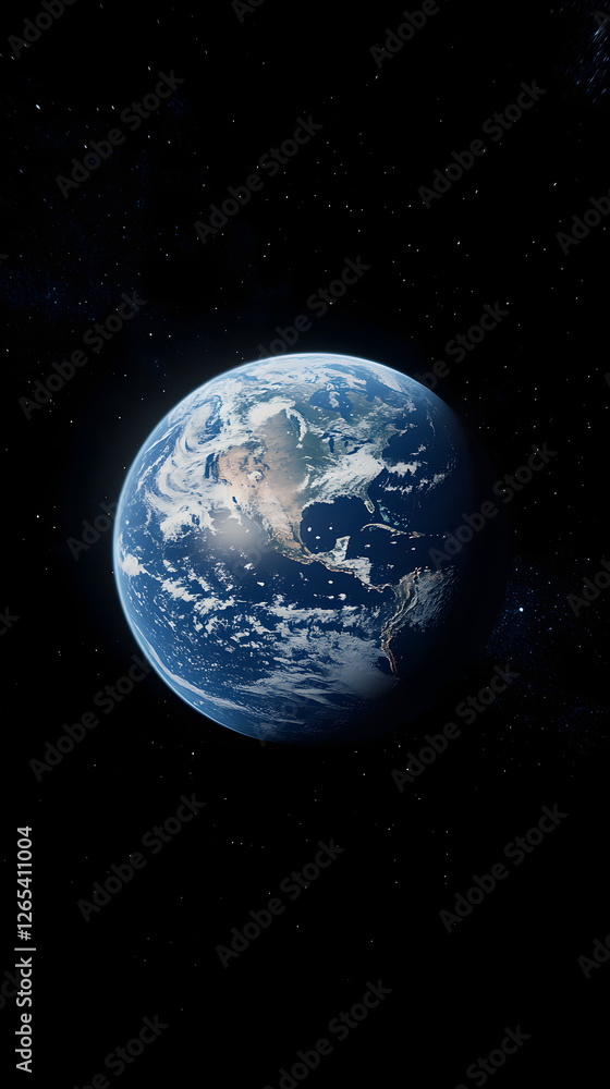 Obraz premium The Earth seen from the moon, a starry sky