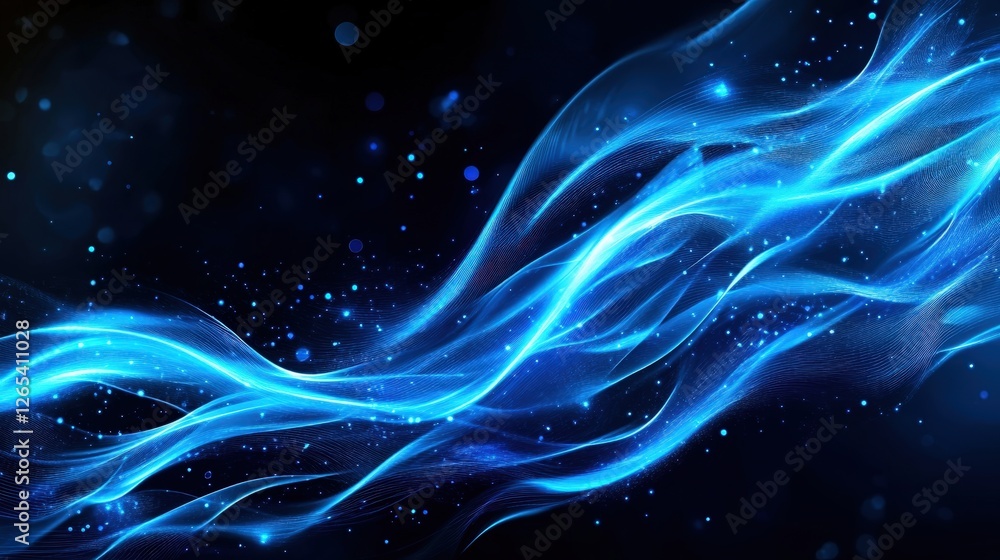 A captivating abstract illustration featuring flowing blue waves set against a dark background. This visually stunning design evokes feelings of tranquility and movement. A captivating abstract illustration featuring flowing blue waves set against a dark background. This visually stunning design evokes feelings of tranquility and movement.