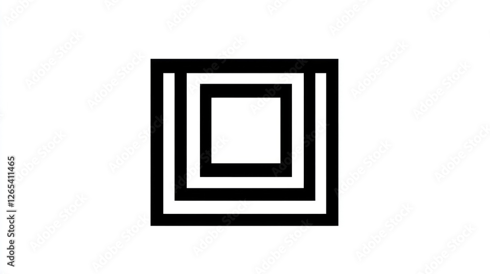 Geometric Symmetry: A Minimalist Composition of Concentric Black Squares Geometric Symmetry: A Minimalist Composition of Concentric Black Squares