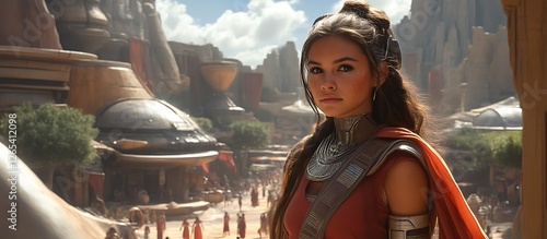 Stunning Star Wars Galaxy's Edge Woman in Red Dress