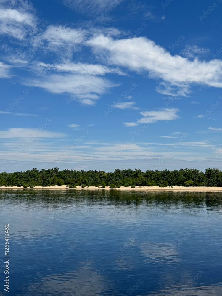 Blue lake and beautiful sky clouds in summer. Blue lake and beautiful sky clouds in summer.