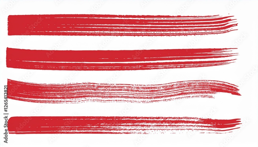 Obraz premium Red brush stroke underline. Marker pen highlight stroke. Vector swoosh brush underline set for accent, marker emphasis element..