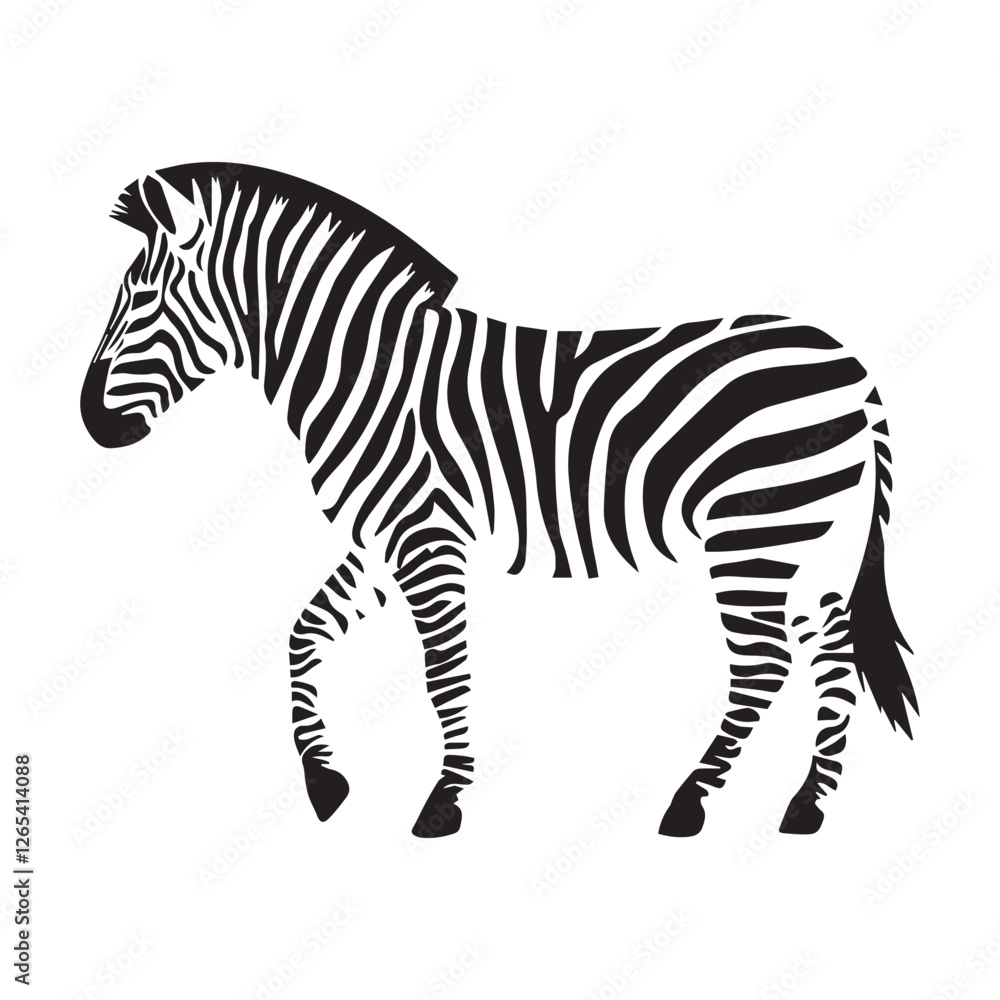 Obraz premium Elegant Black and White Zebra Silhouette Design