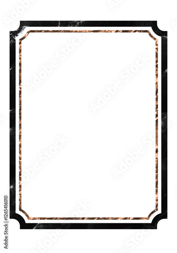Black marble and copper combination antique picture frame.Luxury and tasteful vector images for fashion catalogs, highly sensitive event announcements, DMs, photo albums, and store decorations.