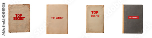 Vintage Secret Files Collection Featuring Four Old Paper Covers