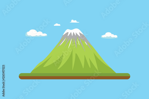 Mountain concept. Colored flat vector illustration isolated.
