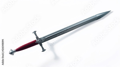 A silver warrior sward , on white background.