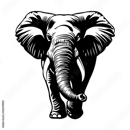 Elegant Elephant Silhouette for Wildlife & Nature Designs