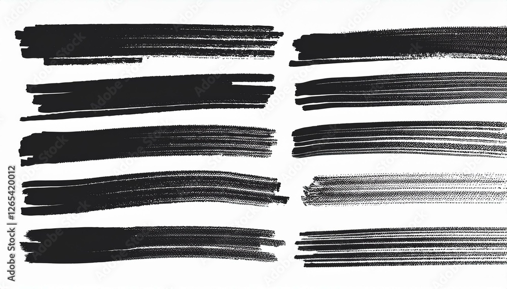Marker stroke brush. Paint marker pen highlight line. Vector scribble brush set for banner element, stroke shape effect. Marker stroke brush. Paint marker pen highlight line. Vector scribble brush set for banner element, stroke shape effect.