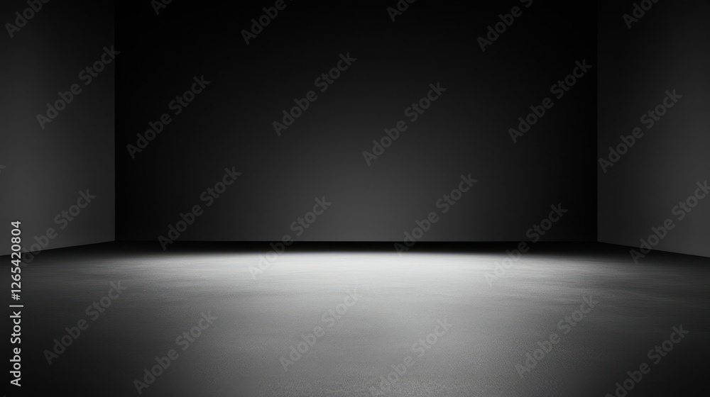 Dark Empty Room With Grey Floor And Spotlight Dark Empty Room With Grey Floor And Spotlight