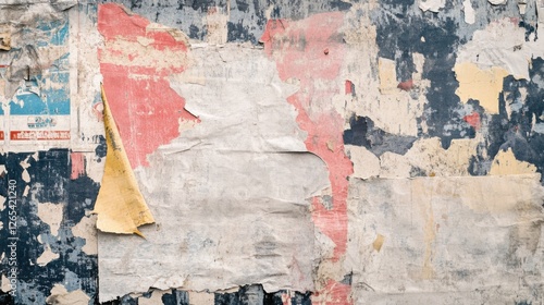 Vintage - Inspired Backdrops: Grunge - Textured, Ripped Posters and Crumpled Paper in an Empty - Space Collage
