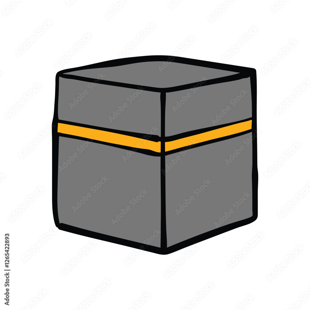 kaaba ramadan kareem doodle illustration hand drawn