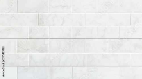 Wallpaper Mural A seamless white marble tile wall with subtle veining, exuding elegance and a clean aesthetic suitable for various modern interiors. Torontodigital.ca