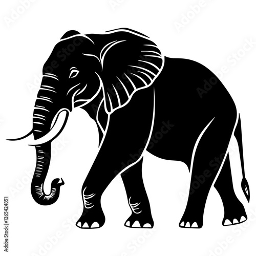 Elegant Elephant Silhouette for Wildlife & Nature Designs