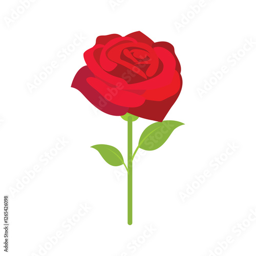 Rose icon. Rose Art Beautiful red Rose Illustration.