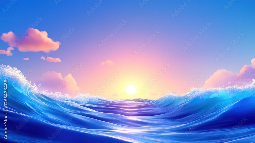 A breathtaking view of the ocean at sunset, with vibrant blue waves and soft pink clouds in the sky. The tranquil atmosphere evokes feelings of peace and serenity. A breathtaking view of the ocean at sunset, with vibrant blue waves and soft pink clouds in the sky. The tranquil atmosphere evokes feelings of peace and serenity.