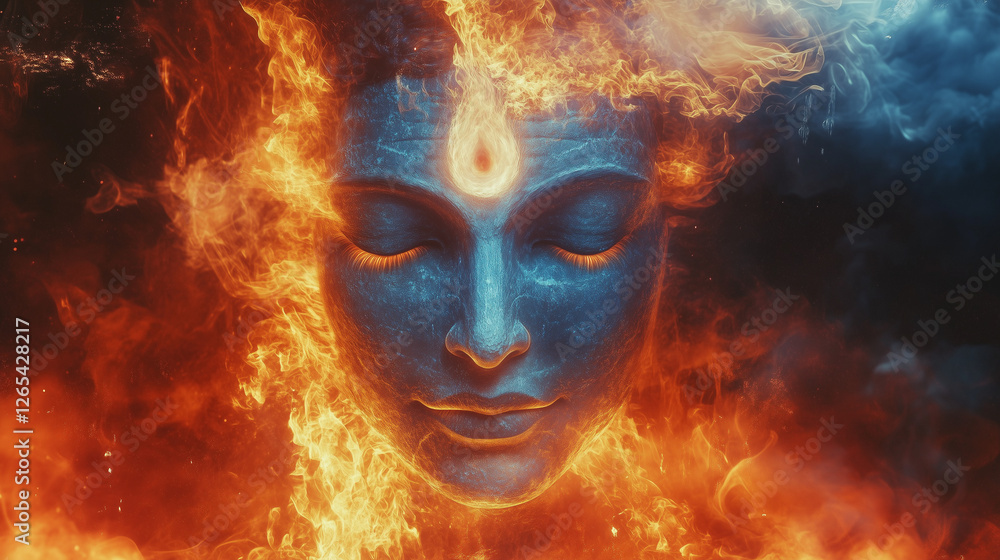 Shiva Meditating in Cosmic Transcendence Shiva Meditating in Cosmic Transcendence