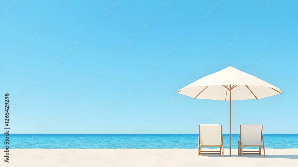 Pixel Art Beach With Umbrella And Chairs Pixel Art Beach With Umbrella And Chairs